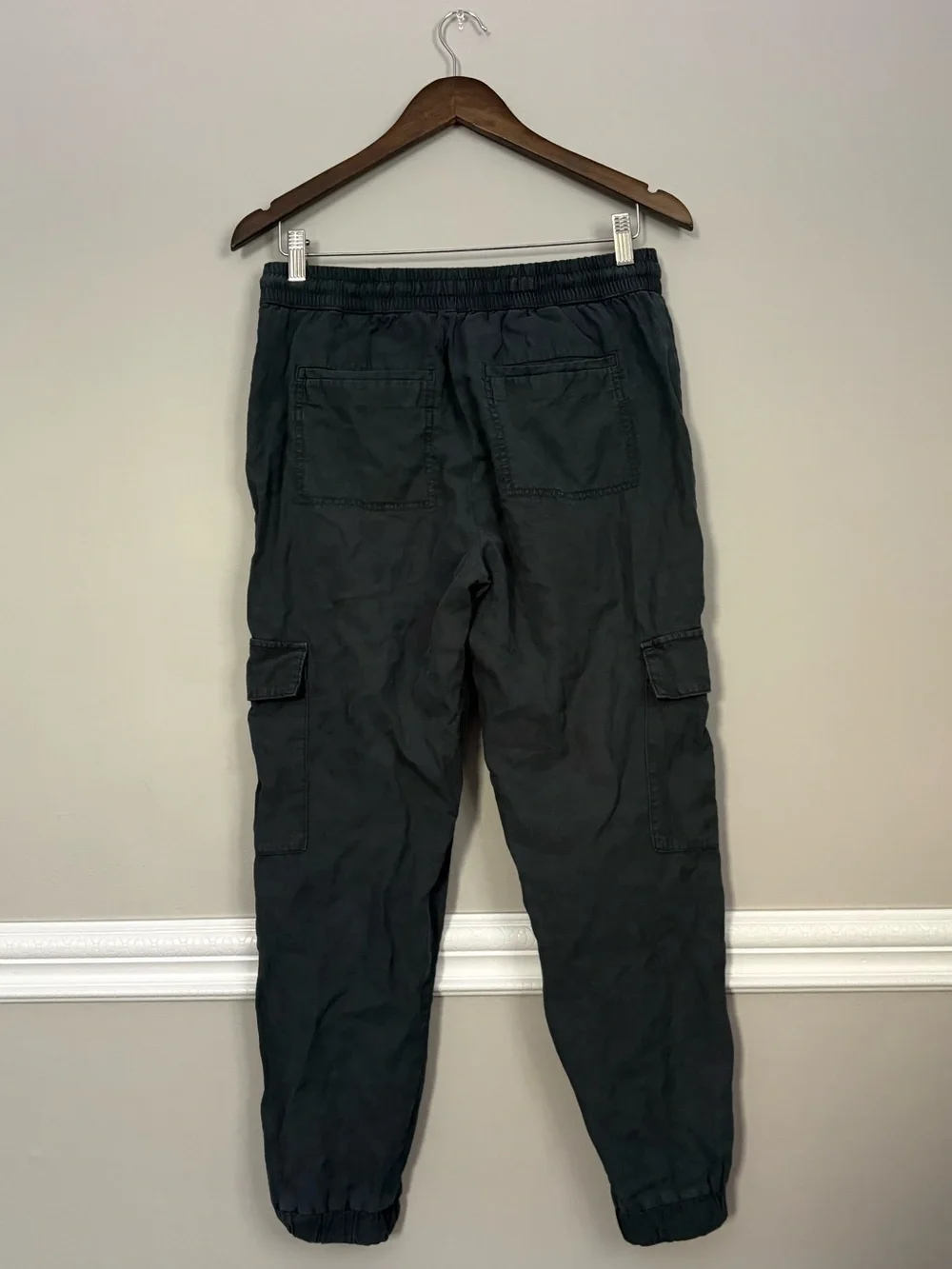 Banana Republic Charcoal Gray Cotton Linen Blend Cargo Jogger Pants Small